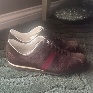 Vintage Gucci Guccissima GG Logo Brown Leather Shoes